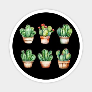 set of watercolor cactus Magnet